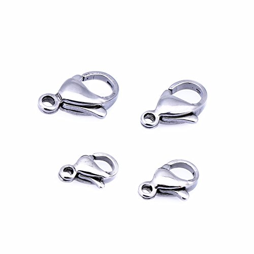 Qitian 10mm Stainless Steel Lobster Claw Clasps for Jewelry Making Hook 50pcs