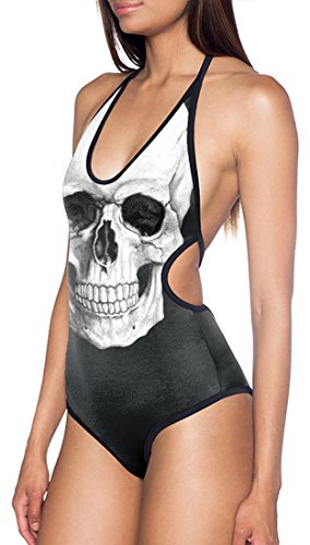 Thenice Women's Sexy One-Piece Swimsuits Bikini (Skull)