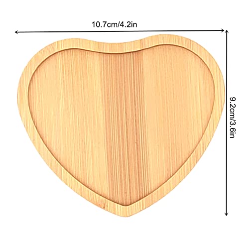 4PCS Mosaic Bamboo Coasters for Crafts, Blank Base Trays, Drinking Cup Coaster, Plant Coaster, Art Plate,DIY Mosaic Supplies (Heart) - Thumbnail 2