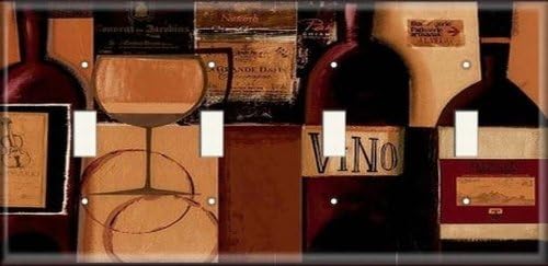 Four Switch Plate - Wine Bottles