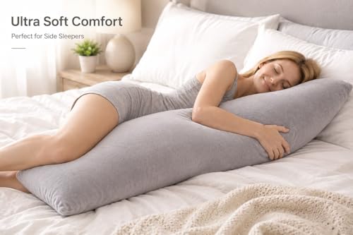 evolive Plush Body Pillow Cover 21"x54", Hidden Zipper, (Grey) by EVOLIVE - Used condition - Image 3