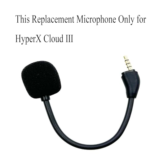 Image of Replacement Game Mic Microphone for Wired Kingston HyperX Cloud III Gaming Headset, Detachable Mic Boom for PC PS5 PS4 Xbox Series X /S