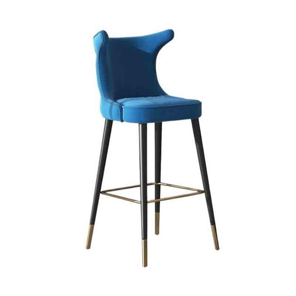 Chaise de bar 75 cm en acier carbone bleu - Tabouret haut vintage style européen