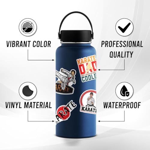 Calcomanías de karate y vinilo impermeable para personalizar laptops y botellas, 50 piezas 6