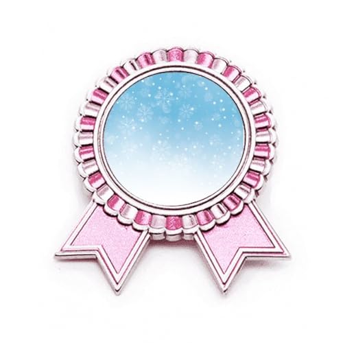 Broche rose avec flocon de neige en métal bleu taille M pour accessoiriser vos vêtements