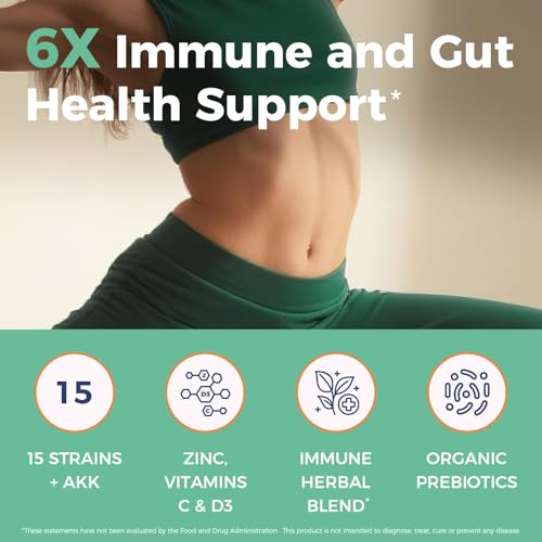 NewRhythm Probiotics for Immune Support, Akkermansia Probiotic Supplement for Women & Men, 30 Billion CFU 16 Strains, Plus Zinc, Vitamin C & D3, Elderberry & Echinacea, Non-GMO, 30 Capsules — view 4