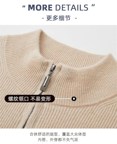 Men Casual Knitwear Sweater Men's Semi-High Neck Zipper Cardigan Long Sleeve Sweater Business Casual Knitted Sweater2