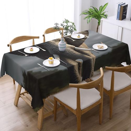 Nappe rectangulaire éléphant 3D en polyester lavable de 137x182 cm - 7