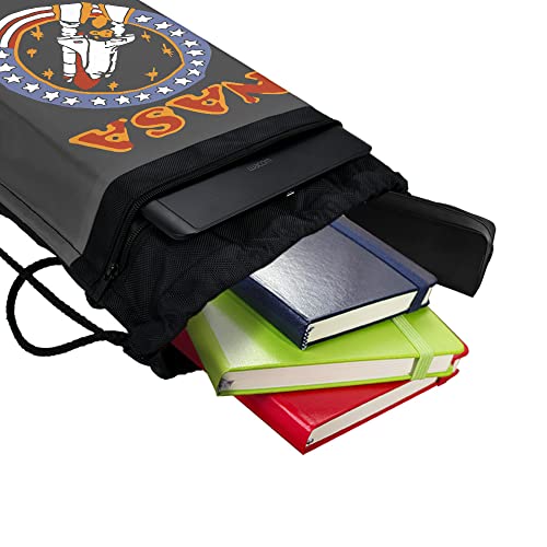 LOGOVISION NASA Retro Space Shuttle Drawstring Backpack Sports Bag Sackpack 17" x 13", Perfect for Gym, Yoga or Practice4