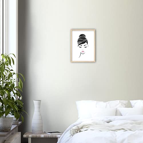 Décoration murale féminine Beauté douce cadre bois 30x40cm