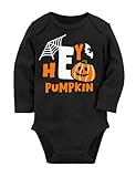 Halloween 3-6 Months Outfits for Baies Baby Boys Girls Newborn Funnuy Infant Organic Cotton Clothes for Babies Unisex Pumpkin Long Sleeve Black Baby Boy Romper