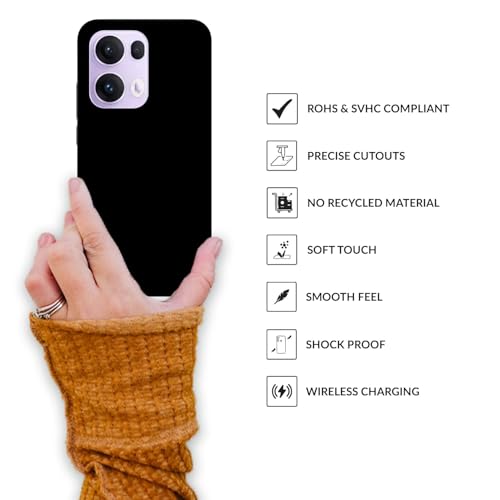 Image of SPRIG Compatible with Oppo Reno 13 Pro Premium SilkTone Back Cover Drop Tested Shock Proof Mobile Case for Men, Women, Boys and Girls with Camera Protection (Black)