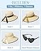 Senker Fashion Sun Hats for Women, Wide Brim Straw Floppy Hat for Beach Summer Vacation Garden Packable Roll Up UPF 50+ Beige Black