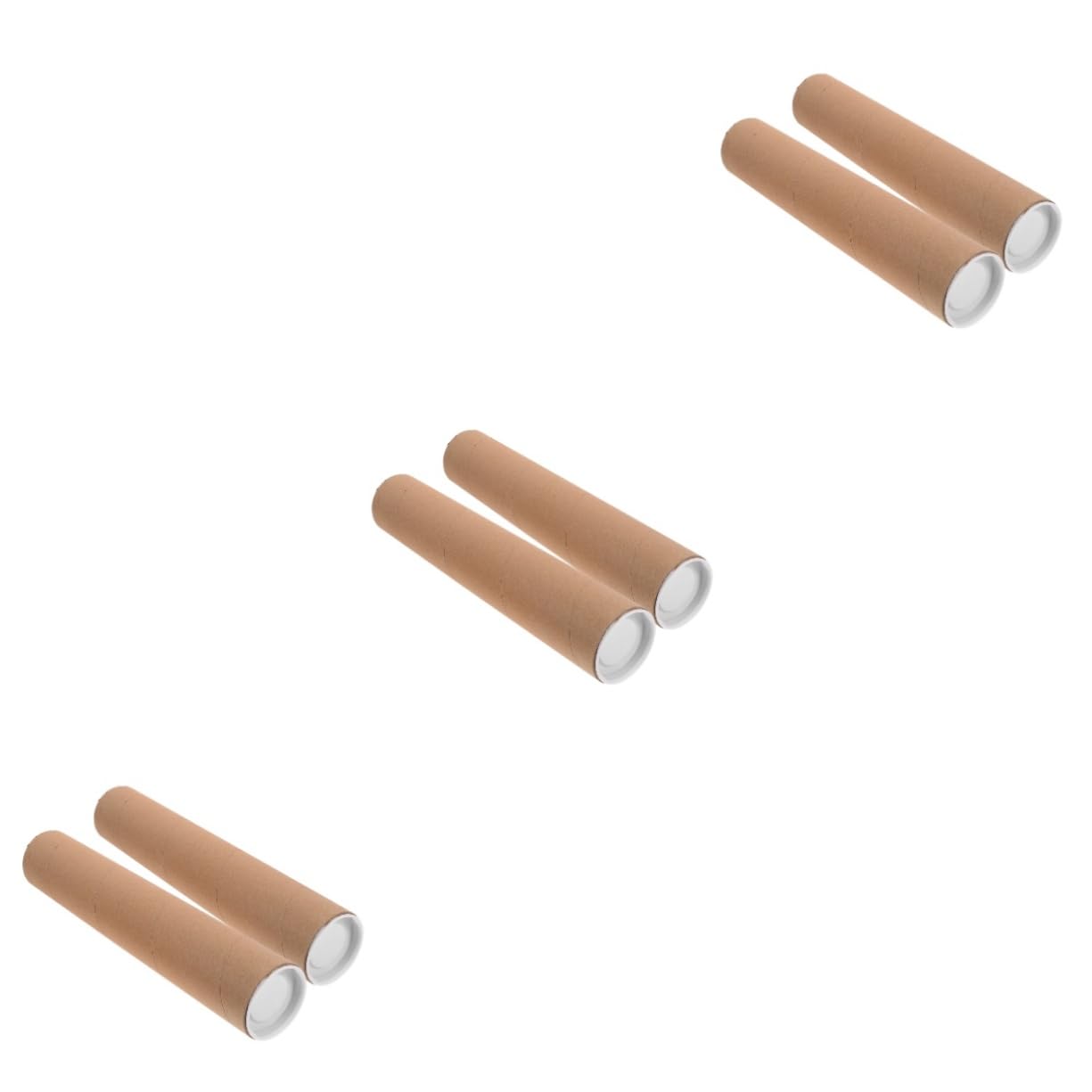 6pièces Tube Expédition Carton Kraft Robuste Pour Affiches Et Documents De Cylindres De Rangement Avec Pour Art