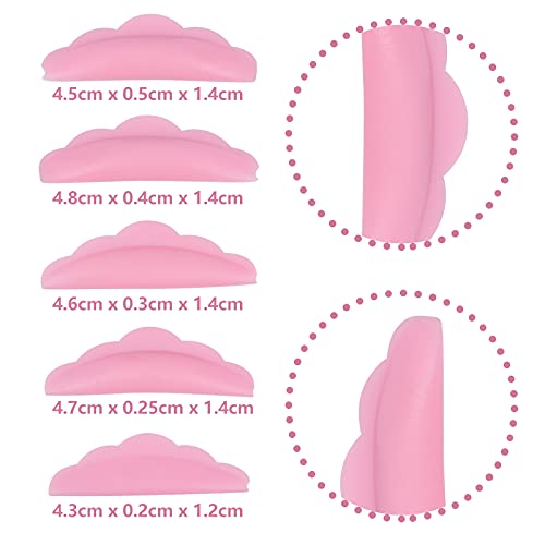 60 Pieces Silicone Eyelash Perming Curler Set 5 Size Reusable Eyelash Lift Pads And Y Shape Eyelash Brush, Lash Lift Pads Brush Grafting Lash Lifting Shield Rods For Curl Eyelash #TOP1