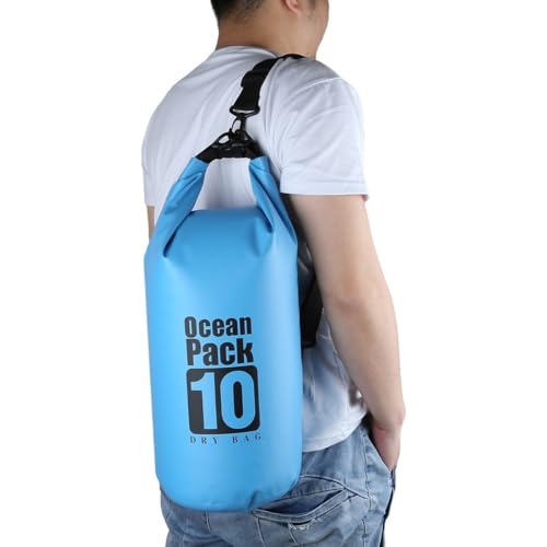 Orvifuly Floating Waterproof Dry Bag Backpack 5L/10L/20L, Roll Top Bag for Kayaking, Rafting, Boating, Swimming, Camping, Hiking, Beach, Fishing. (Blue, 10L)