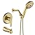 VIKASI Tub Shower Faucet Set with 10 Spray Handheld Shower Brushed Gold Shower Head and Handle Set Shower System with Tub Spout 4.7 Inch Shower Handheld Shower Fixtures Tub and Shower Trim Kit
