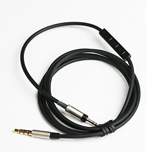 Black Replacement headphone Cable with volume Remote & Mic for iphone ipod ipad to Sennheiser Momentum over-ear on-ear Sennheiser Momentum 2 headphones