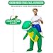 BROWNYEW Inflatable Dinosaur Costume Adults, Inflatable Halloween Costumes, Ride on Dino Costume, Blow Up T-rex Costume Fancy Dinosaur Suit for Halloween Party