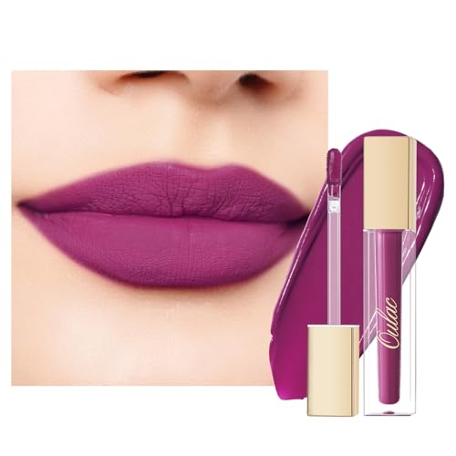 Oulac Flüssiger Matt Lippenstift, Violett Lippenstifte, Langanhaltend mit Kussechter, Intensiver Farbabgabe, präzisem Applikator, Mattem Finish, Vegan Clean Beauty, Liquid Lipstick 4,5 ml (M15)