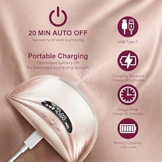 DrBash Wearable Breast Pump S21 (2 Pack) – Hands-Free Double Electric, Smart LED Display, Quiet & Leak-Proof, 3 Modes & 12 Levels, BPA-Free, Portable Breastfeeding Pump for Working Moms” (Beige-2pack)