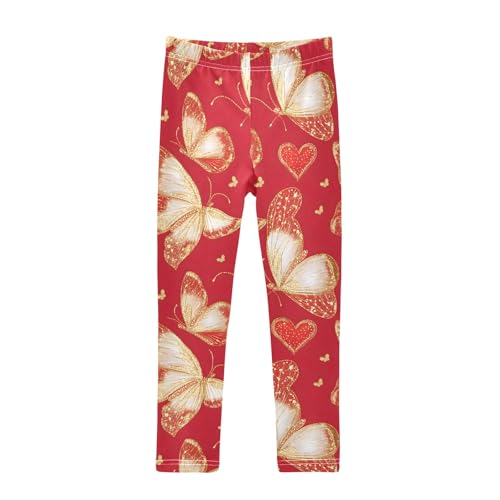 Hearts Butterflies Girls Leggings Athletic Pants Tights Stretch Bottom