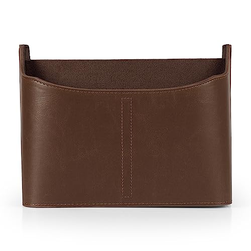 Londo Porte-Télécommande en Cuir – Organisateur de Bureau avec Emplacement Tablette, Rangement Pinceaux Maquillage et Ustensiles, Grand Caddy avec 5 Compartiments – vue 7