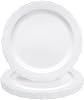 White Vintage Round Disposable Dinner Plates - 10 Packs of 10, Stylish Design, Perfect For Any Occasion