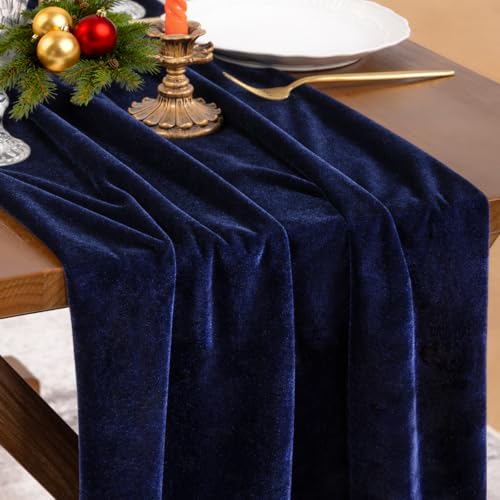 Blue Velvet Table Runner