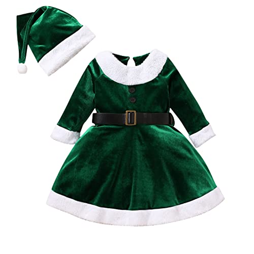 Toddler Baby Girl Christmas Dress Santa Tutu Party Sequins Stars Prints Tulle Princess Fall Winter Skirt Outfit Green #TOP19