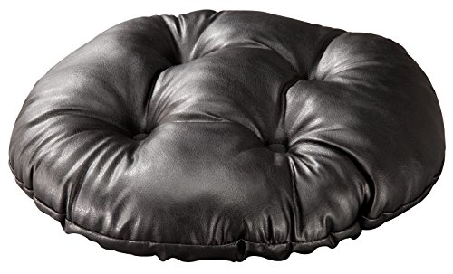 Fox Valley Traders Faux Leather Tufted Bar Stool Cushion, Black