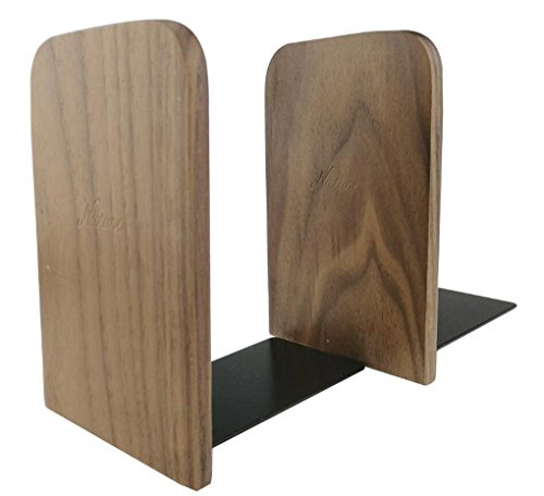 Sujetalibros estilo japonés, negro, madera de nogal, para casa, oficina,...