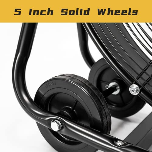 Hicfm 7300 Cfm 24 Inch Industrial High Velocity Mobile Drum Fan With Wheels, Powerful 1/5 Hp Motor, Turbo Blade, Tilting Head And Metal Barrel For Air Circulation In Workshop, Garage - Ul Listed #TOP5