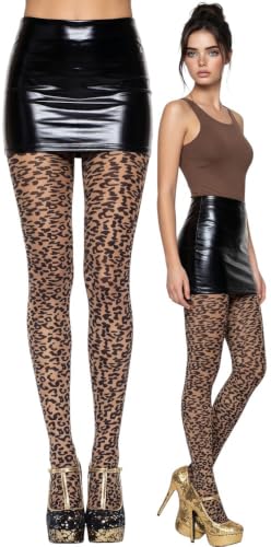 Image of ToBeInStyle Women's Vibrant Multicolor Animal Print Pantyhose Assorted Hosiery