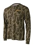 Muddy Outdoors MTX Cotton Long Sleeve Shirt, Mossy Oak Bottomland – Small