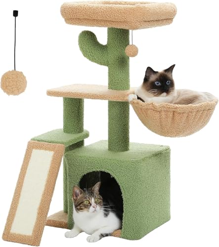 LOYAL-RAIN-Cactus-Cat-Tree-for-Indoor-Cats-80-CM-Small-Cat-Tower-Cat-Condo-with-Sisal-Scratching-Ramp-Cozy-Hammock-and-Removable-Top-Bed-Perch-for-Kittens-Green-32