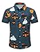 Simmashah Mens Hawaiian Shirt, Short Sleeves Button Down Beach Clothing, Unisex Summer Flamingos Casual Aloha Floral Shirts 2-058 Halloween Green 3XL