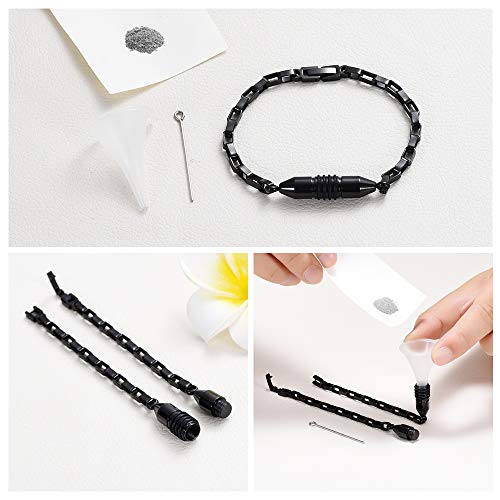 Imrsanl Stainless Steel Cremation Bracelet For Ashes - Cylinder Urn Bangles For Human Ashes - Memorial Ashes Keepsake Jewelry For Men Women (Black-20Cm/7.87 Inch) #TOP5
