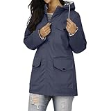 Raincoat for Women Waterproof Long Hooded Trench Coats...