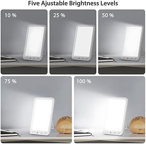 SAD Lamp, IJIAMY 10,000 lux SAD Light Therapy Lamp Seasonal Affective Disorder Lamp with UV-Free, Adjustable Brightness & Color and Timer Setting, SAD Light Box with Adjustable Stand and Travel Bag