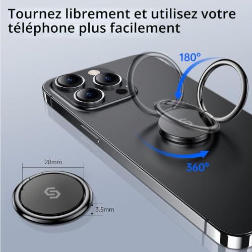Anneau Support Téléphone Compatible iPhones Samsung Galaxy Syncwire - 3