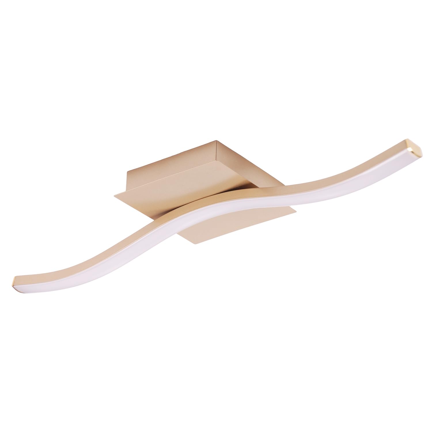 B&Q -  Contemporary Designer Single Wavy Strip Led Ceiling Light Fitting In Matte Gold