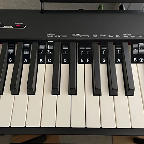 Piano Keyboard Note Labels Piano Notes Guide for Beginner，Removable Silicone Piano Keyboard Stickers，88-Key Full Size Keyboard Stickers for Beginners Kids Learning and practice - Thumbnail 6