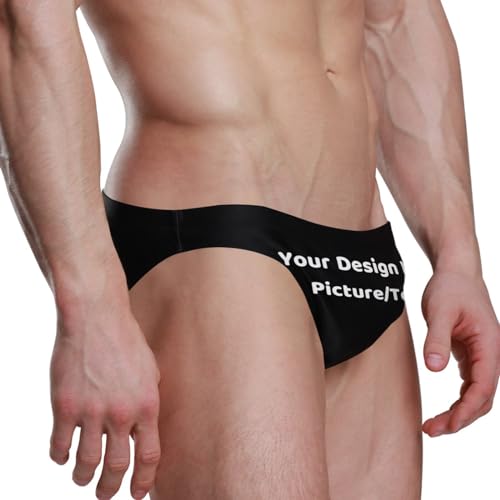 Curstom Photo Men's Sexy Swimwear Swim Briefs Personalized Bikini Swimsuits S3