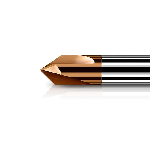 Miniatura 3 de sisona Fresa de extremo de chaflán de carburo de 60 grados de diámetro de vástago de 14 pulgadas - brocas de tallado, ranura en V, recubierta de