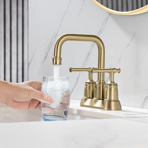 Grifo de baño de 4 pulgadas con desagüe de barra de elevación para lavabo 6