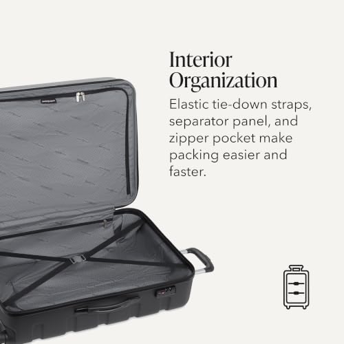 Image of SWISSGEAR Signature Large Hardside Expandable Spinner Luggage & Weekender Tote Set, ABS Construction, TSA-Friendly Lock, Black, 2-Piece Set (27-Inch /Weekender Tote)