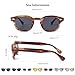 Laurinny Retro Round Sunglasses for Men Women Fashion Vintage Small Circle Tinted Shades Unisex 46mm, Tortoise shell Frame Grey Lens