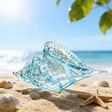 QFkris 9.9' Hand Blown Glass Conch Seashell Figurine Home Decor Art Glass Sea Shell Sculpture