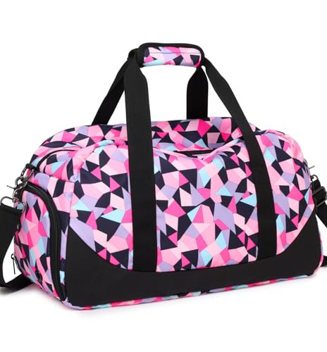 Duffle Bag for Girls Teens Sport Gym Bag Women Weekender Carry On Overnight Bag Workout Duffel with Shoe Compartment and Wet Pocket